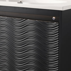 Blossom Voyage 30" Charcoal Vanity With Droplet-Shaped Basin and LED Light