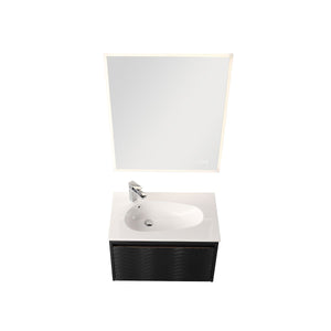 Blossom Voyage 30" Charcoal Vanity With Droplet-Shaped Basin and LED Light