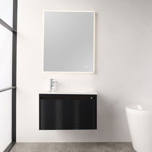 Blossom Voyage 30" Charcoal Vanity With Droplet-Shaped Basin and LED Light