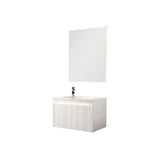 Blossom Voyage 30" Glossy White Vanity With Droplet-Shaped Basin and LED Light