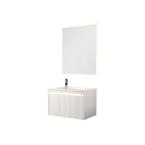 Blossom Voyage 30" Glossy White Vanity With Droplet-Shaped Basin and LED Light