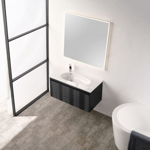 Blossom Voyage 36" Charcoal Vanity With Droplet-Shaped Basin and LED Light