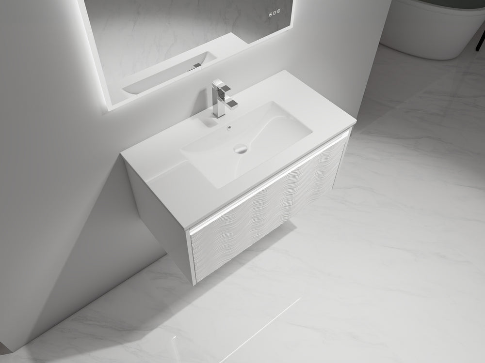 Blossom Voyage 36" Glossy White LED Illuminated Vanity Only