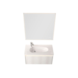 Blossom Voyage 36" Glossy White Vanity With Droplet-Shaped Basin and LED Light