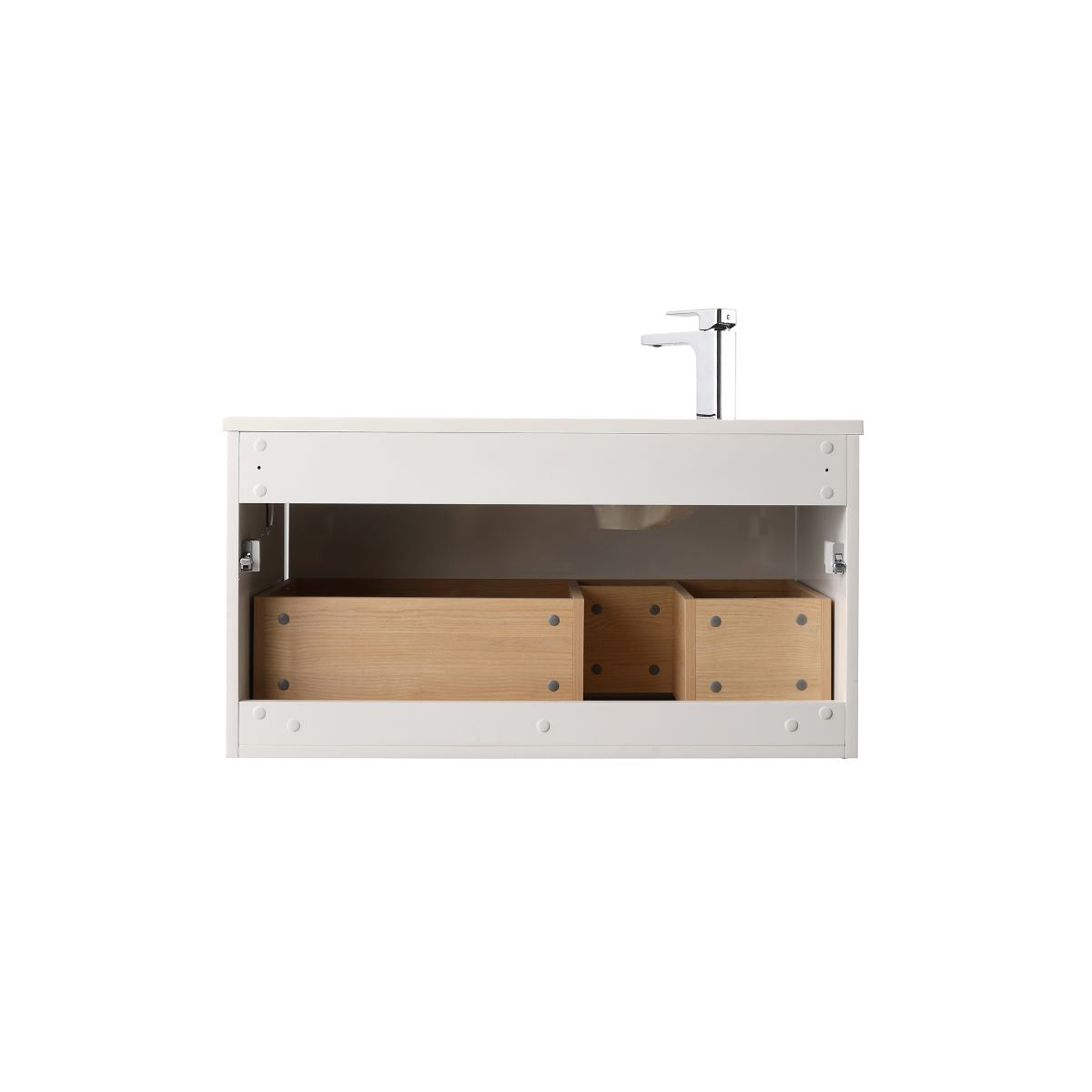 Blossom Voyage 36" Glossy White Vanity With Droplet-Shaped Basin and LED Light