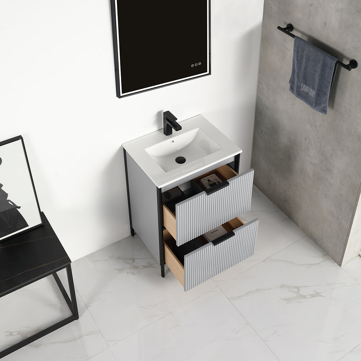 Blossom Zurich 24" Metal Grey Vanity