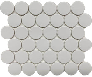 Roca Tile Usa Inc United States Ceramic Tile Cc Mosaics Plus+ Ii Bright White 2 Inch Dot Porcelain Mosaics. Ufcc161-12Mt 1 Sheet = .87 Sq. Ft.