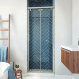 DreamLine Butterfly-S 30-31 1/2 in. W x 74 in. H Semi-Frameless Sliding Bi-Fold Shower Door in Brushed Nickel