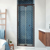 DreamLine Butterfly-S 30-31 1/2 in. W x 74 in. H Semi-Frameless Sliding Bi-Fold Shower Door in Oil Rubbed Bronze