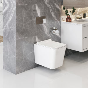 ICERA Baxter Wallhung Toilet Bowl Square White C-5570.01