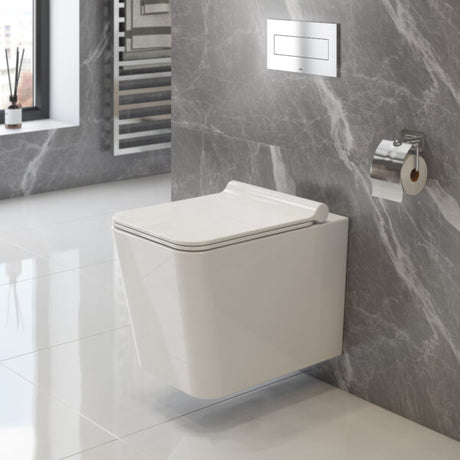 ICERA Baxter Wallhung Toilet Bowl Square White C-5570.01