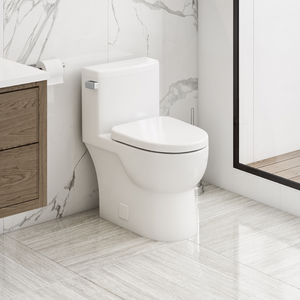 Icera White Malibu One-piece Toilet, Round Front