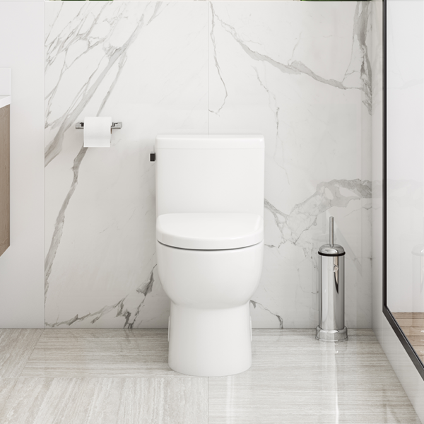 Icera White Malibu One-piece Toilet, Round Front