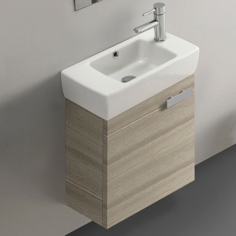 Small Bathroom Vanity, Floating, 20", Larch Canapa
