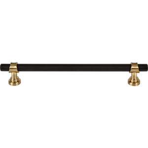 Top Knobs M2732 Bit Pull 7 9/16 Inch (c-c) - Flat Black and Honey Bronze