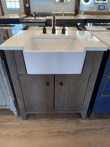 30" River View Farmhouse Vanity in Coffee Bean Set with Quartz Counter Top