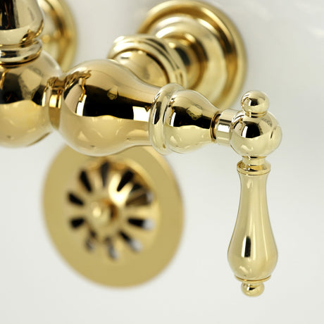 Heritage CA1001T2 Two-Handle 2-Hole Wall Mount Clawfoot Tub Faucet, Polished Brass