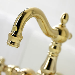Heritage CA1001T2 Two-Handle 2-Hole Wall Mount Clawfoot Tub Faucet, Polished Brass