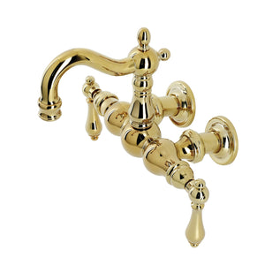 Heritage CA1001T2 Two-Handle 2-Hole Wall Mount Clawfoot Tub Faucet, Polished Brass
