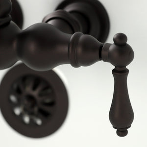 Heritage CA1001T5 Two-Handle 2-Hole Wall Mount Clawfoot Tub Faucet, Oil Rubbed Bronze