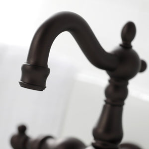 Heritage CA1001T5 Two-Handle 2-Hole Wall Mount Clawfoot Tub Faucet, Oil Rubbed Bronze