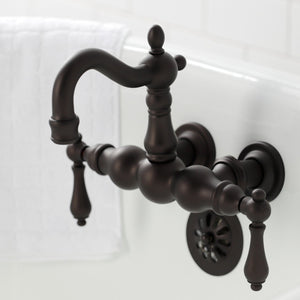 Heritage CA1001T5 Two-Handle 2-Hole Wall Mount Clawfoot Tub Faucet, Oil Rubbed Bronze