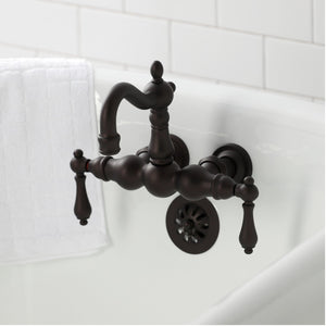 Heritage CA1001T5 Two-Handle 2-Hole Wall Mount Clawfoot Tub Faucet, Oil Rubbed Bronze