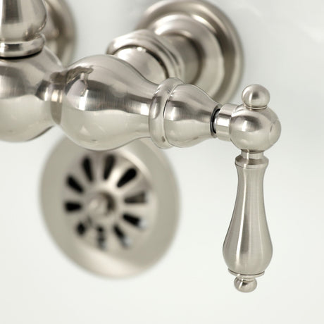 Heritage CA1001T8 Two-Handle 2-Hole Wall Mount Clawfoot Tub Faucet, Brushed Nickel