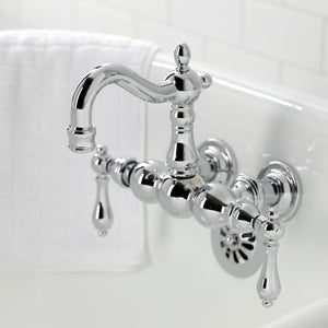 Heritage CA1002T1 Two-Handle 2-Hole Wall Mount Clawfoot Tub Faucet, Polished Chrome