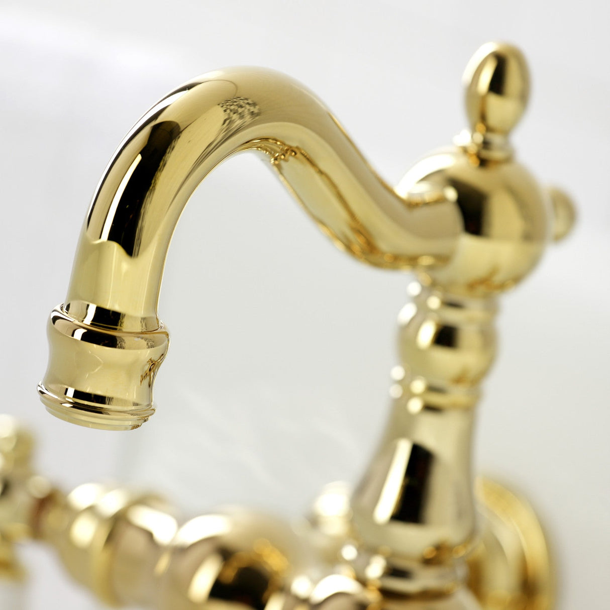 Heritage CA1003T2 Two-Handle 2-Hole Wall Mount Clawfoot Tub Faucet, Polished Brass
