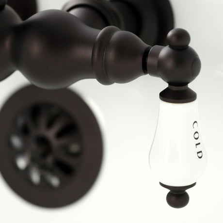 Heritage CA1003T5 Two-Handle 2-Hole Wall Mount Clawfoot Tub Faucet, Oil Rubbed Bronze