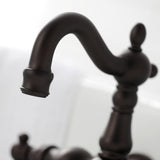 Heritage CA1003T5 Two-Handle 2-Hole Wall Mount Clawfoot Tub Faucet, Oil Rubbed Bronze
