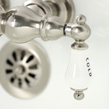 Heritage CA1003T8 Two-Handle 2-Hole Wall Mount Clawfoot Tub Faucet, Brushed Nickel