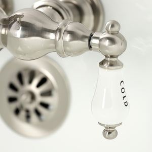 Heritage CA1003T8 Two-Handle 2-Hole Wall Mount Clawfoot Tub Faucet, Brushed Nickel