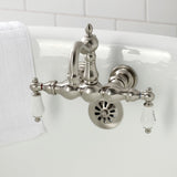 Heritage CA1003T8 Two-Handle 2-Hole Wall Mount Clawfoot Tub Faucet, Brushed Nickel