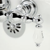 Heritage CA1004T1 Two-Handle 2-Hole Wall Mount Clawfoot Tub Faucet, Polished Chrome