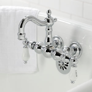 Heritage CA1004T1 Two-Handle 2-Hole Wall Mount Clawfoot Tub Faucet, Polished Chrome