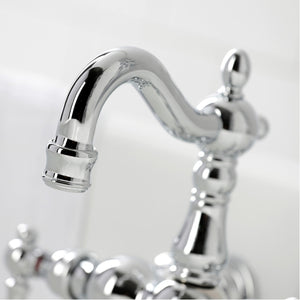Heritage CA1004T1 Two-Handle 2-Hole Wall Mount Clawfoot Tub Faucet, Polished Chrome