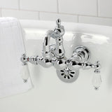 Heritage CA1004T1 Two-Handle 2-Hole Wall Mount Clawfoot Tub Faucet, Polished Chrome