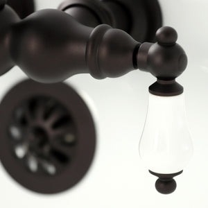 Heritage CA1005T5 Two-Handle 2-Hole Wall Mount Clawfoot Tub Faucet, Oil Rubbed Bronze