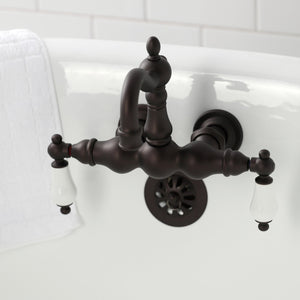 Heritage CA1005T5 Two-Handle 2-Hole Wall Mount Clawfoot Tub Faucet, Oil Rubbed Bronze