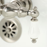 Heritage CA1005T8 Two-Handle 2-Hole Wall Mount Clawfoot Tub Faucet, Brushed Nickel