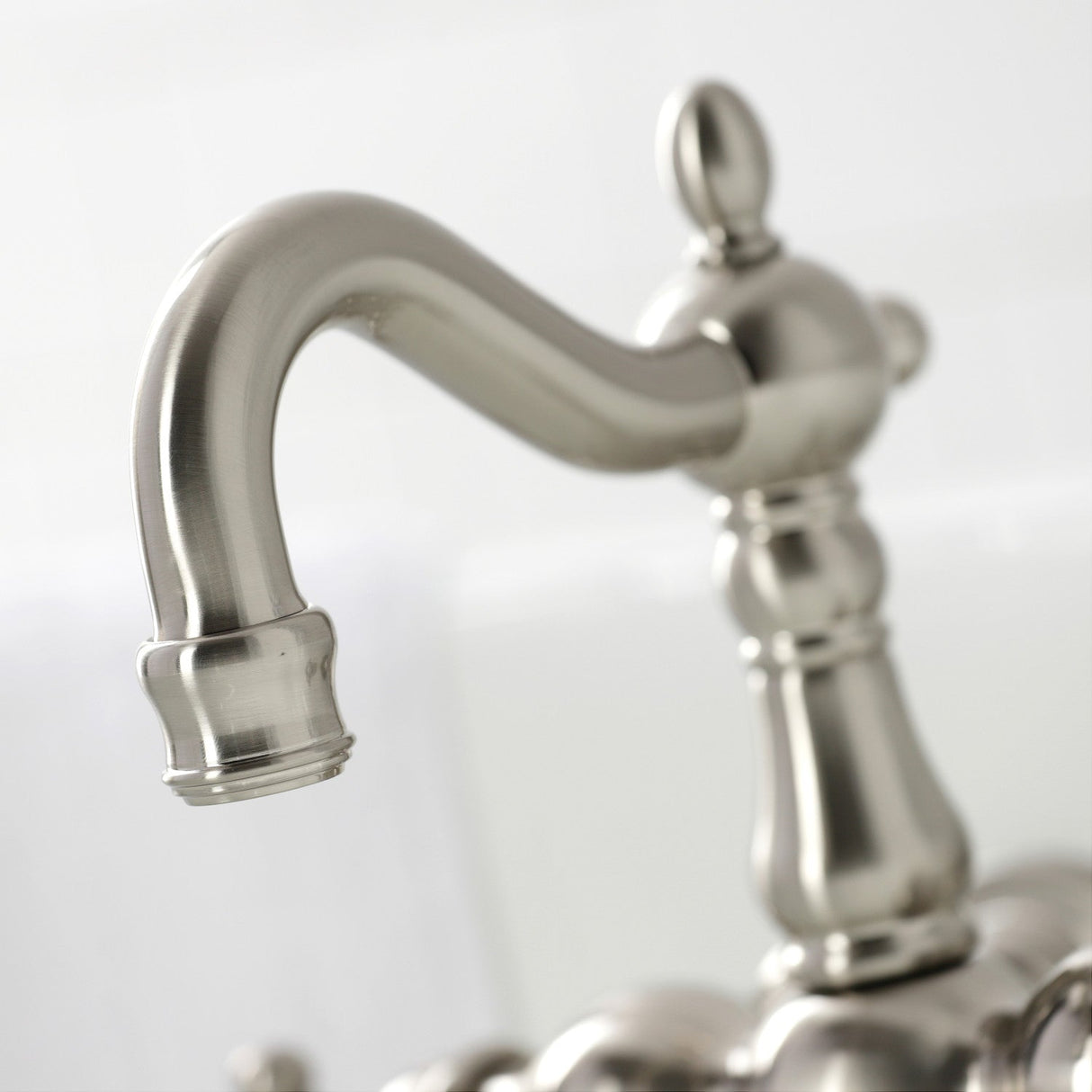 Heritage CA1005T8 Two-Handle 2-Hole Wall Mount Clawfoot Tub Faucet, Brushed Nickel