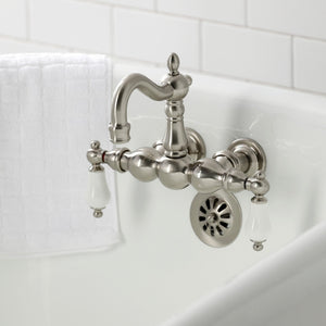 Heritage CA1005T8 Two-Handle 2-Hole Wall Mount Clawfoot Tub Faucet, Brushed Nickel