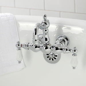 Heritage CA1006T1 Two-Handle 2-Hole Wall Mount Clawfoot Tub Faucet, Polished Chrome