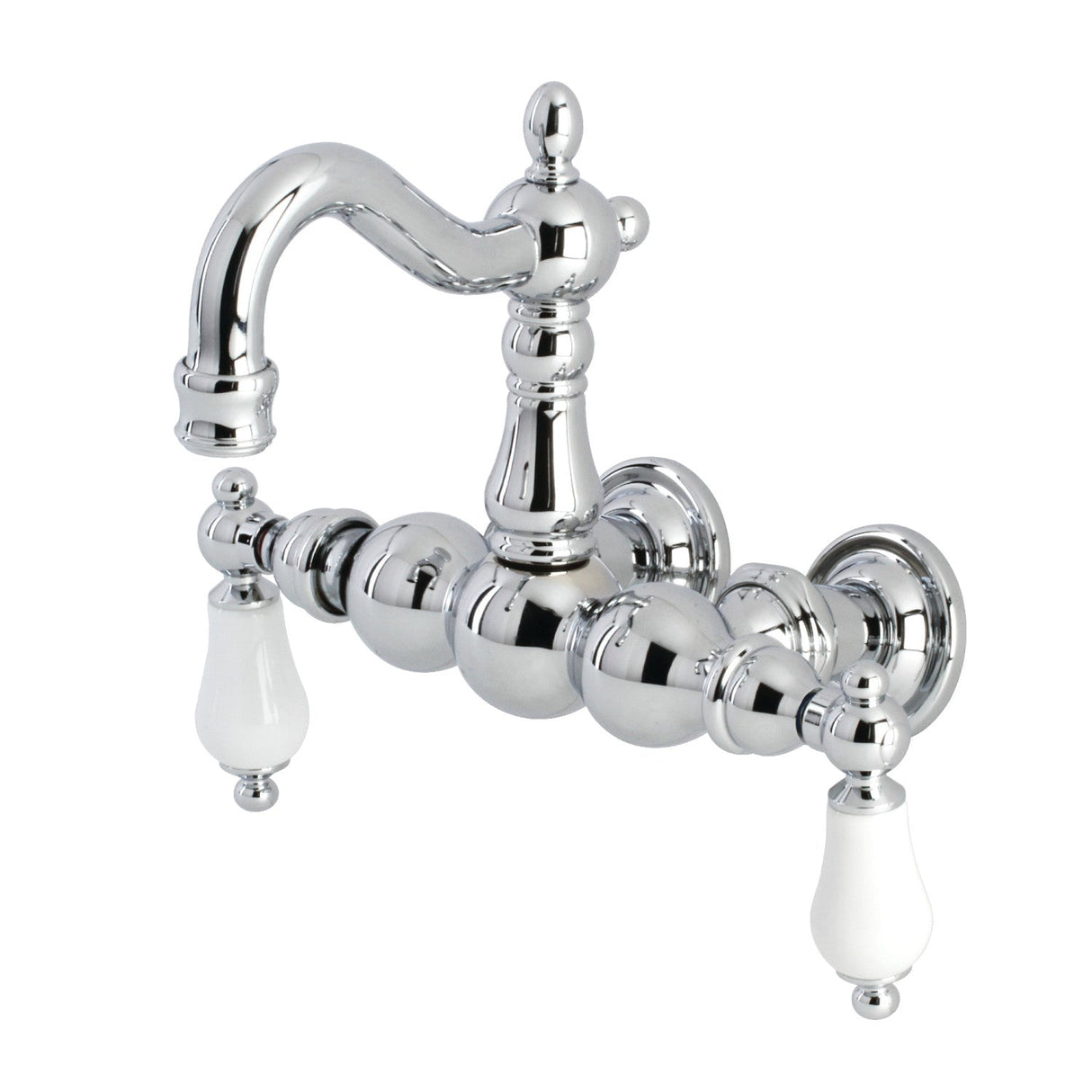 Heritage CA1006T1 Two-Handle 2-Hole Wall Mount Clawfoot Tub Faucet, Polished Chrome