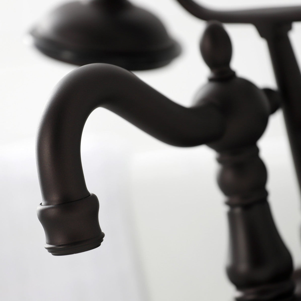 Heritage CA1007T5 Three-Handle 2-Hole Wall Mount Clawfoot Tub Faucet with Hand Shower, Oil Rubbed Bronze