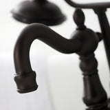 Heritage CA1007T5 Three-Handle 2-Hole Wall Mount Clawfoot Tub Faucet with Hand Shower, Oil Rubbed Bronze