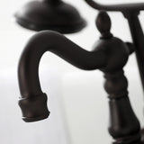 Heritage CA1011T5 Three-Handle 2-Hole Wall Mount Clawfoot Tub Faucet with Hand Shower, Oil Rubbed Bronze