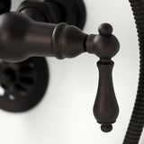 Vintage CA19T5 Three-Handle 2-Hole Wall Mount Clawfoot Tub Faucet with Hand Shower, Oil Rubbed Bronze